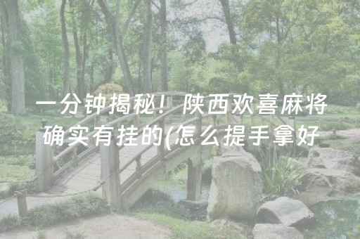 一分钟揭秘！陕西欢喜麻将确实有挂的(怎么提手拿好牌)