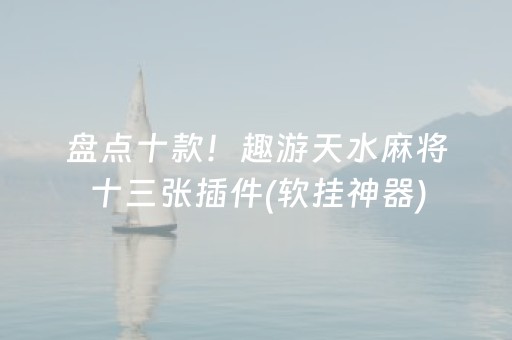 盘点十款！趣游天水麻将十三张插件(软挂神器)