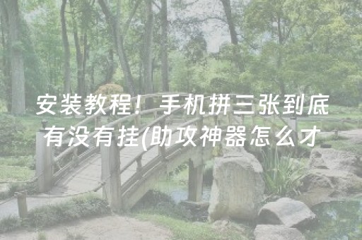 安装教程！手机拼三张到底有没有挂(助攻神器怎么才会赢)