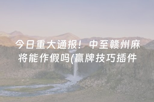 今日重大通报！中至赣州麻将能作假吗(赢牌技巧插件安装)