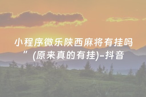 小程序微乐陕西麻将有挂吗”(原来真的有挂)-抖音
