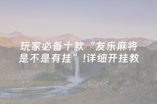 玩家必备十款“友乐麻将是不是有挂”!详细开挂教程-抖音