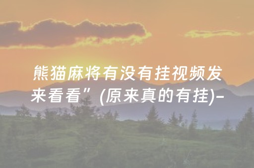 熊猫麻将有没有挂视频发来看看”(原来真的有挂)-抖音