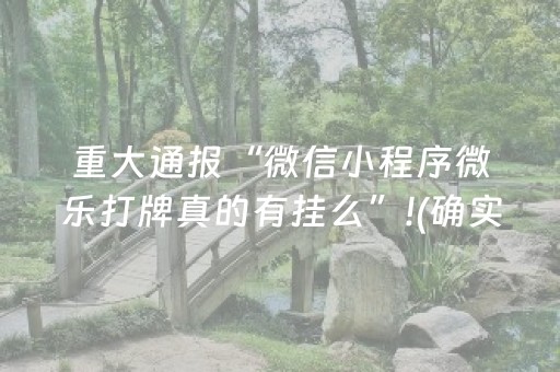 重大通报“微信小程序微乐打牌真的有挂么”!(确实是有挂)-抖音