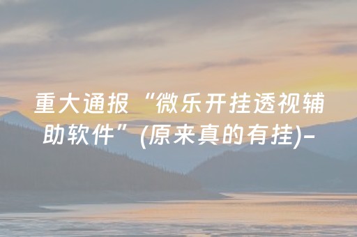 重大通报“微乐开挂透视辅助软件”(原来真的有挂)-抖音