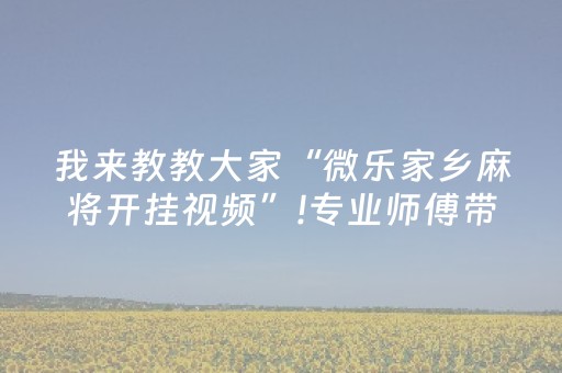 3分钟学会“微乐江苏麻将挂件神器通用（专用辅牌神器免安装）