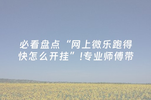 必看盘点“网上微乐跑得快怎么开挂”!专业师傅带你一起了解（详细教程）-抖音