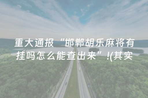 重大通报“邯郸胡乐麻将有挂吗怎么能查出来”!(其实确实有挂)-抖音