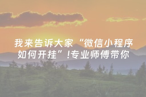 我来告诉大家“微信小程序如何开挂”!专业师傅带你一起了解（详细教程）-抖音