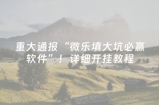 实测教程“微信小程序微乐麻将怎么提高胜率（专用辅牌神器免安装）