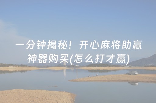 一分钟揭秘！开心麻将助赢神器购买(怎么打才赢)