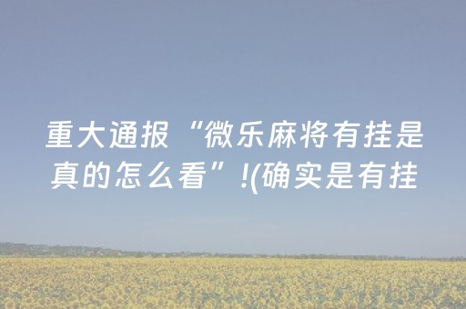 重大通报“微乐麻将有挂是真的怎么看”!(确实是有挂)-抖音