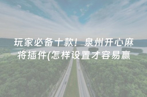 玩家必备十款！泉州开心麻将插件(怎样设置才容易赢)