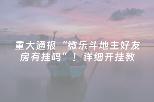 重大通报“微乐斗地主好友房有挂吗”！详细开挂教程（确实真的有挂)-抖音