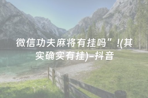 微信功夫麻将有挂吗”!(其实确实有挂)-抖音
