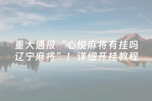 重大通报“心悦麻将有挂吗辽宁麻将”！详细开挂教程（确实真的有挂)-抖音