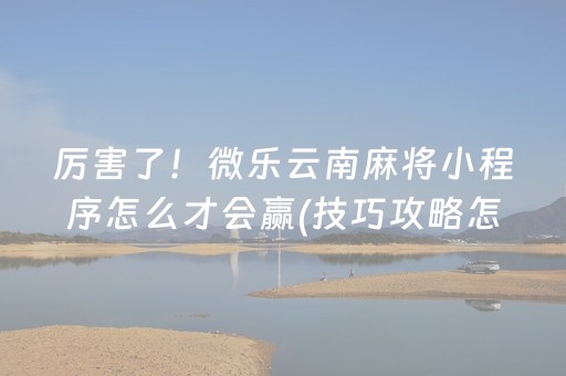 厉害了！微乐云南麻将小程序怎么才会赢(技巧攻略怎样拿好牌)