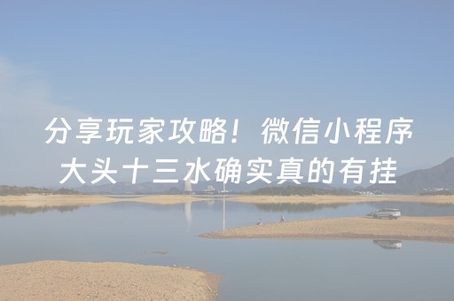 分享玩家攻略！微信小程序大头十三水确实真的有挂(确实是有挂的)