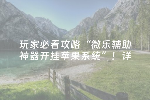 玩家必看攻略“微乐辅助神器开挂苹果系统”！详细开挂教程（确实真的有挂)-抖音