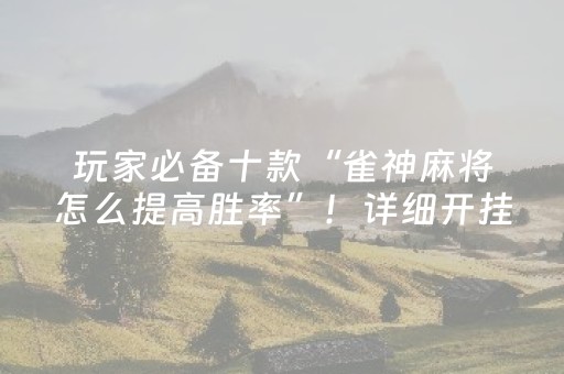 玩家必备教程“微乐划水小程序免费黑科技（专用辅牌神器免安装）