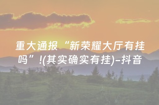 重大通报“新荣耀大厅有挂吗”!(其实确实有挂)-抖音