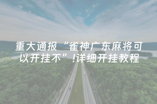 重大通报“雀神广东麻将可以开挂不”!详细开挂教程-抖音