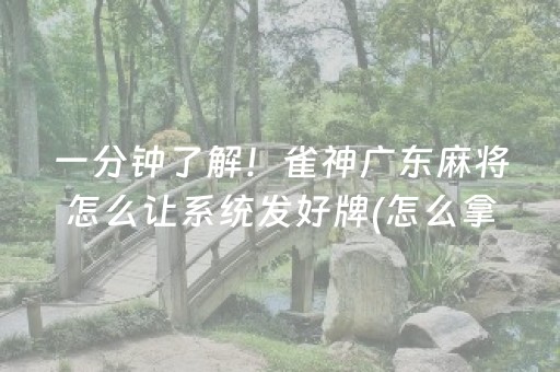 一分钟了解！雀神广东麻将怎么让系统发好牌(怎么拿好牌)