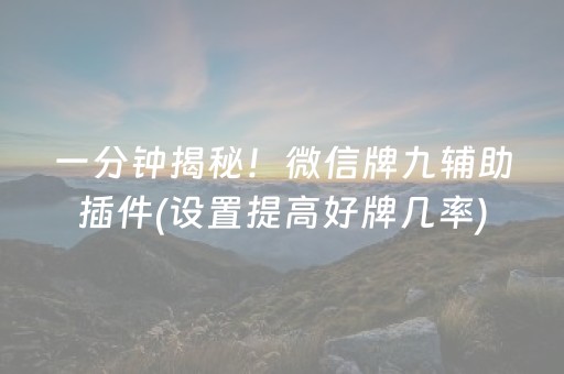 一分钟揭秘！微信牌九辅助插件(设置提高好牌几率)