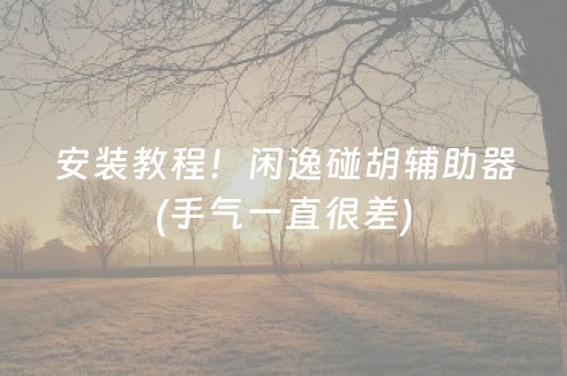 安装教程！闲逸碰胡辅助器(手气一直很差)