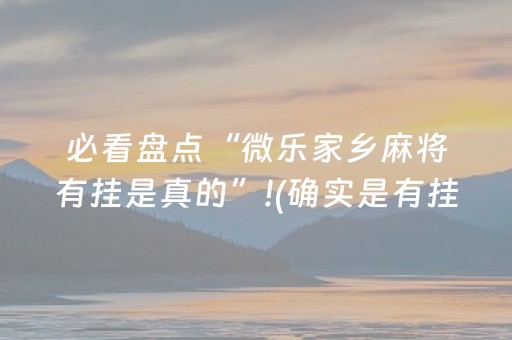 必看盘点“微乐家乡麻将有挂是真的”!(确实是有挂)-抖音