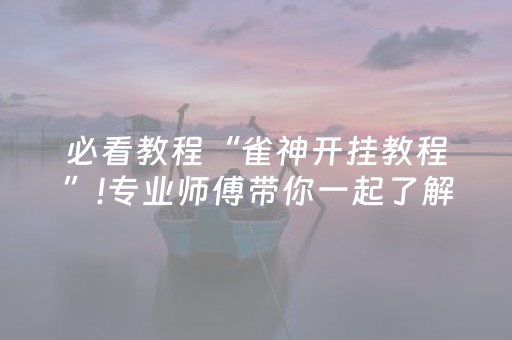 必看教程“雀神开挂教程”!专业师傅带你一起了解（详细教程）-抖音
