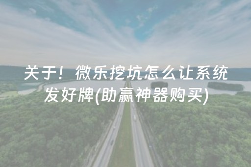 关于！微乐挖坑怎么让系统发好牌(助赢神器购买)