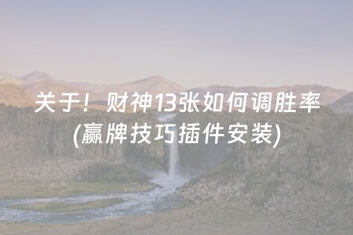 关于！财神13张如何调胜率(赢牌技巧插件安装)