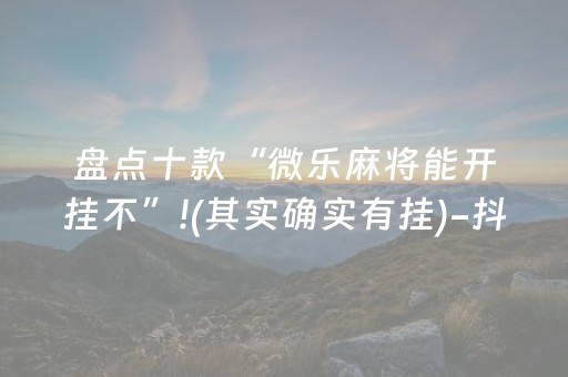 盘点十款“微乐麻将能开挂不”!(其实确实有挂)-抖音
