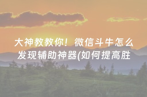 大神教教你！微信斗牛怎么发现辅助神器(如何提高胜率)