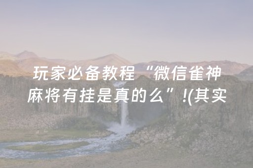终于发现“微信上微乐麻将有挂吗（专用辅牌神器免安装）