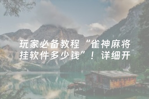 玩家必备教程“雀神麻将挂软件多少钱”！详细开挂教程（确实真的有挂)-抖音