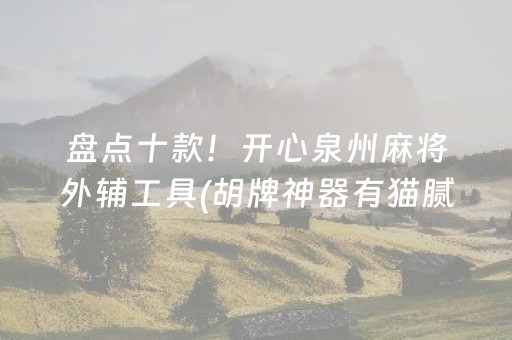 盘点十款！开心泉州麻将外辅工具(胡牌神器有猫腻吗)