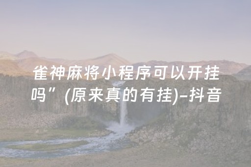 雀神麻将小程序可以开挂吗”(原来真的有挂)-抖音