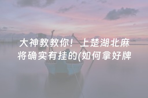 大神教教你！上楚湖北麻将确实有挂的(如何拿好牌)