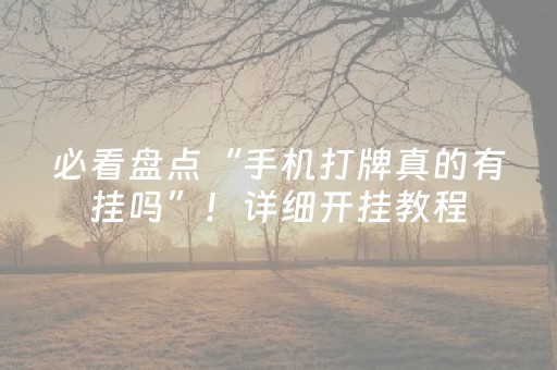 必看盘点“手机打牌真的有挂吗”！详细开挂教程（确实真的有挂)-抖音