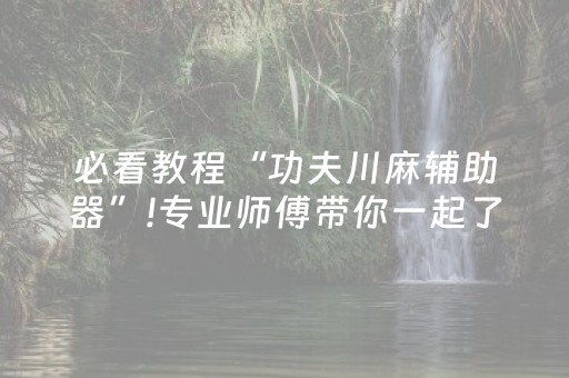 实测分享“程序麻将机上门安装（助赢神器通用版）