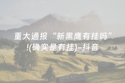 重大通报“新黑鹰有挂吗”!(确实是有挂)-抖音