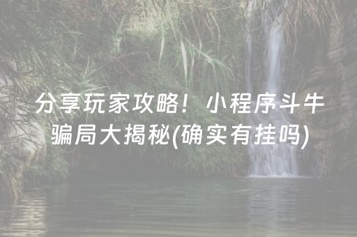 分享玩家攻略！小程序斗牛骗局大揭秘(确实有挂吗)