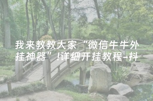 我来教教大家“微信牛牛外挂神器”!详细开挂教程-抖音