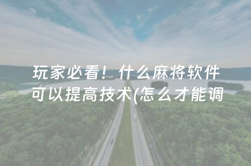 玩家必看！什么麻将软件可以提高技术(怎么才能调胜率)