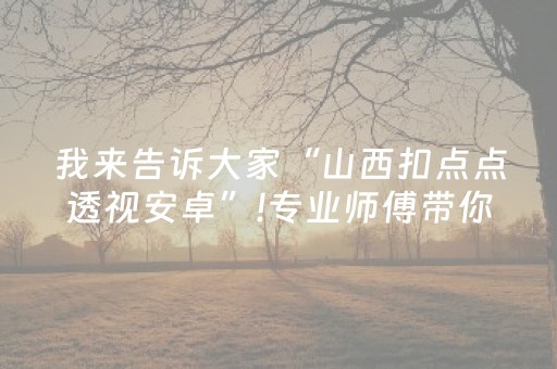 我来告诉大家“山西扣点点透视安卓”!专业师傅带你一起了解（详细教程）-抖音