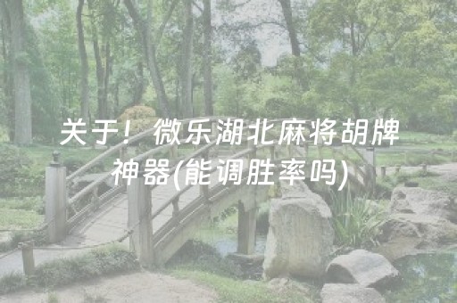关于！微乐湖北麻将胡牌神器(能调胜率吗)