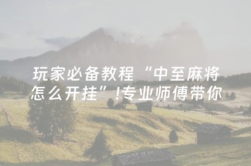 玩家必备教程“中至麻将怎么开挂”!专业师傅带你一起了解（详细教程）-抖音