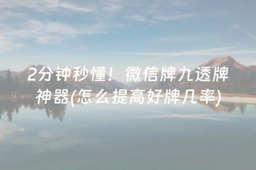 2分钟秒懂！微信牌九透牌神器(怎么提高好牌几率)